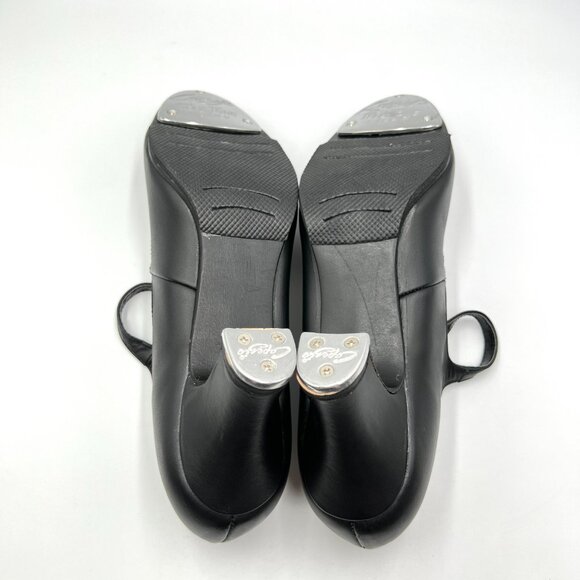 Capezio Women's # 657 Manhattan Xtreme Black Leather Tap Dance Shoes Heels 11 - Picture 8 of 14